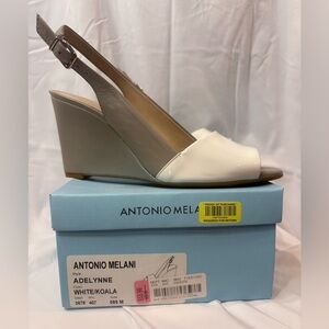 ANTONIO MELANI Adelynne Cream Wedge Sandals